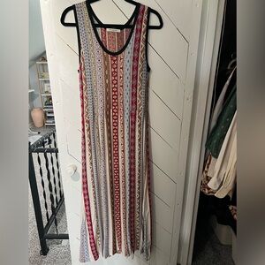 Aldo Martins Multicolor Striped Boho Maxi Dress in Red and Cream